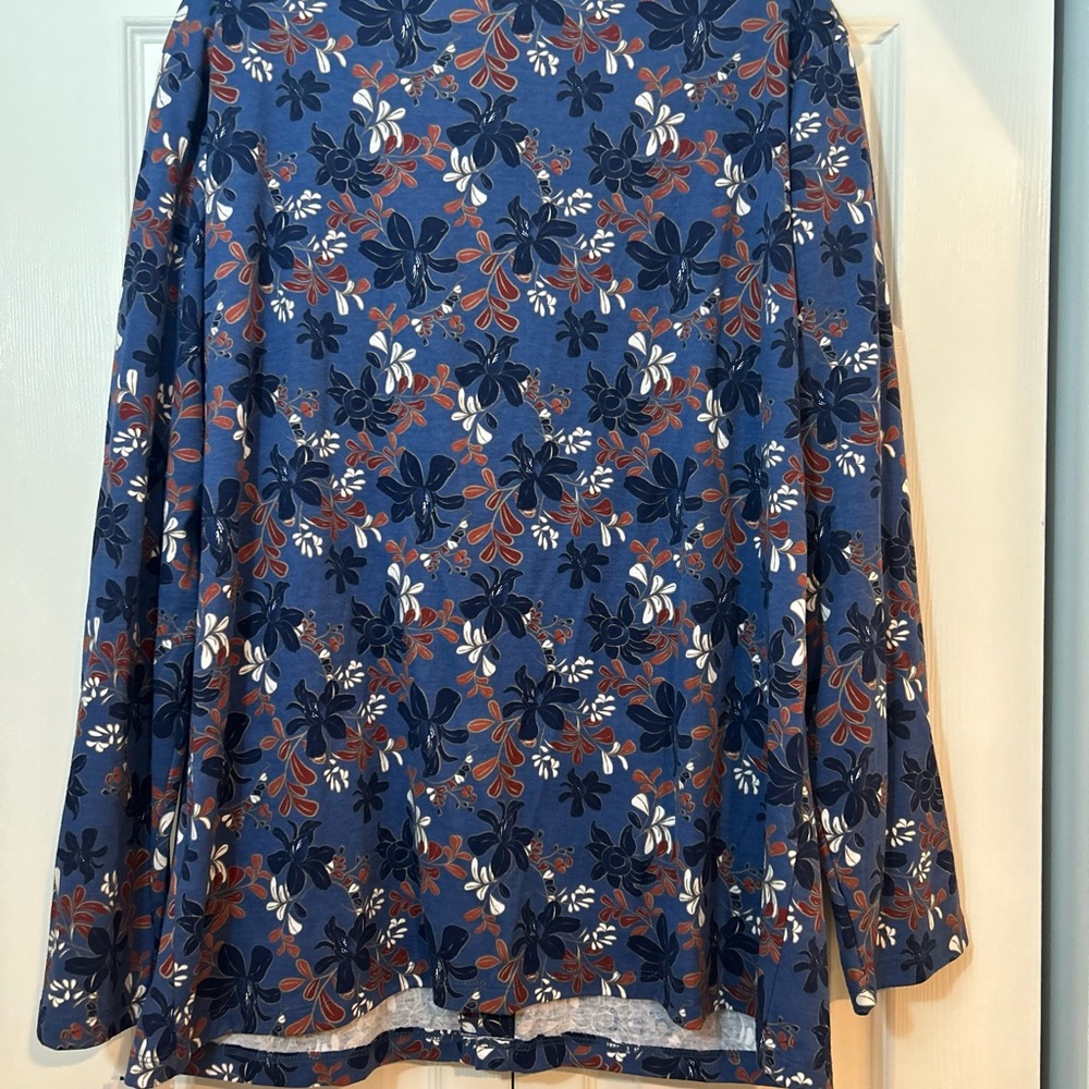 Hastings & Smith Blue Floral Button Front Cardigan Jacket Size 2X - Picture 8 of 8